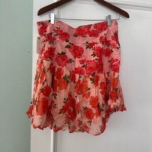 Anthropologie Maeve Pink and Red Floral Skirt. NWT!